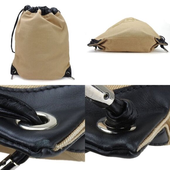 Fendi Backpack Backpack 7 Vz057 Canvas Leather Beige Black Going Out main image 5